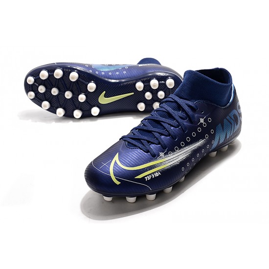 High Quality Nike Superfly 7 Academy AG Deep Blue White Soccer Cleats Sale