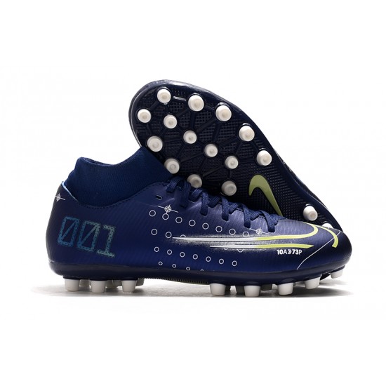 High Quality Nike Superfly 7 Academy AG Deep Blue White Soccer Cleats Sale