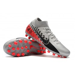 Nike Superfly 7 Academy AG Silver Black Orange Soccer Cleats