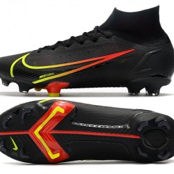 Nike Superfly 8 Elite FG High Mens Womens Black Yellow Red Soccer Cleats