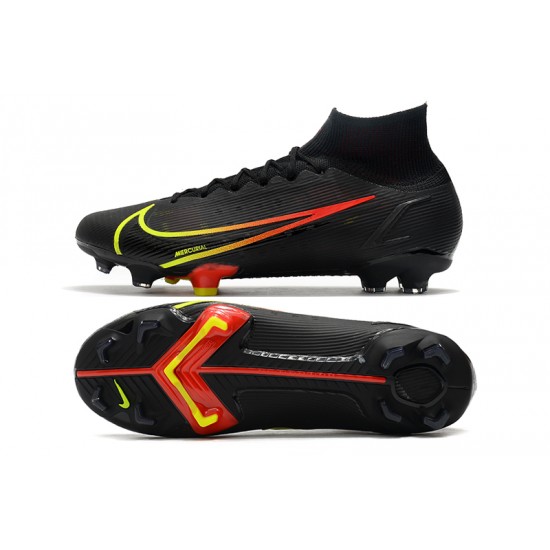 Nike Superfly 8 Elite FG High Mens Womens Black Yellow Red Soccer Cleats