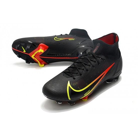 Nike Superfly 8 Elite FG High Mens Womens Black Yellow Red Soccer Cleats