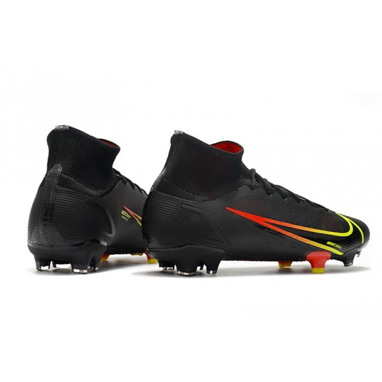 Nike Superfly 8 Elite FG High Mens Womens Black Yellow Red Soccer Cleats