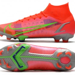 Nike Superfly 8 Elite FG High Mens Womens Green Red Silver Soccer Cleats
