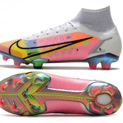 Nike Superfly 8 Elite FG High Mens Womens White Yellow Black Orange Soccer Cleats