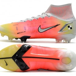 Nike Superfly 8 Elite High FG Mens Womens Orange Silver White Soccer Cleats