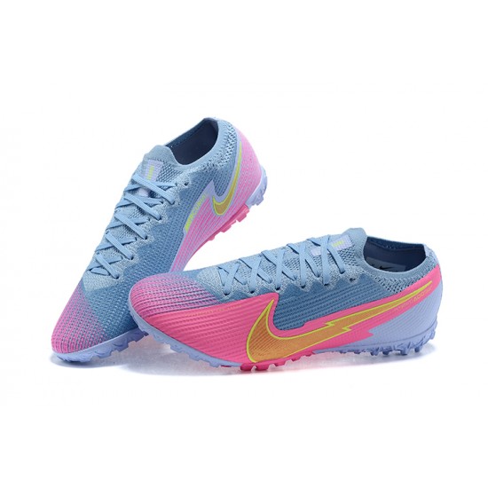 Nike Vapor 13 Elite TF Gold Pink LtBlue Soccer Cleats