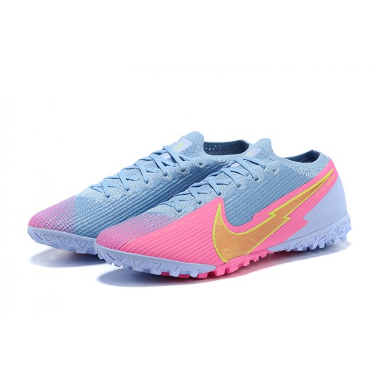 Nike Vapor 13 Elite TF Gold Pink LtBlue Soccer Cleats