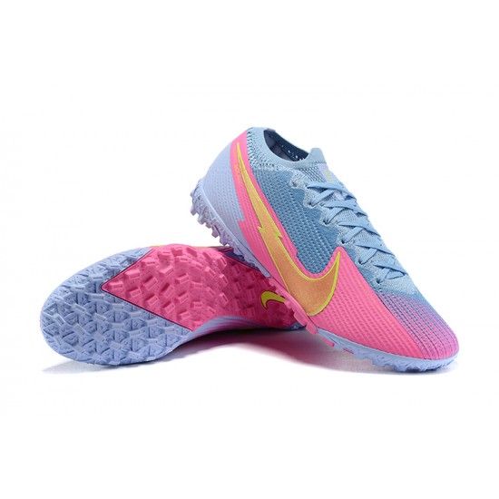 Nike Vapor 13 Elite TF Gold Pink LtBlue Soccer Cleats