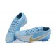 Nike Vapor 13 Elite TF Ltblue Grey Gold Soccer Cleats