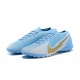 Nike Vapor 13 Elite TF Ltblue Grey Gold Soccer Cleats