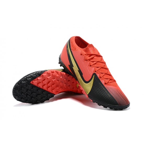 Nike Vapor 13 Elite TF Red Black Gold Soccer Cleats