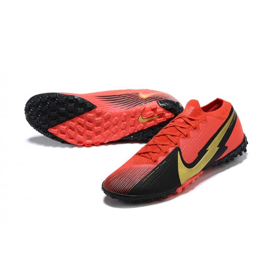 Nike Vapor 13 Elite TF Red Black Gold Soccer Cleats