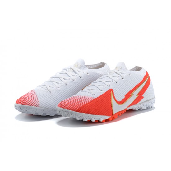 Nike Vapor 13 Elite TF White Orange Silver Soccer Cleats