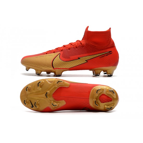 Nike Mercurial Superfly 7 Elite FG Red Gold Soccer Cleats