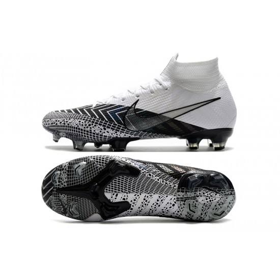 Nike Mercurial Superfly 7 Elite FG White Black Soccer Cleats