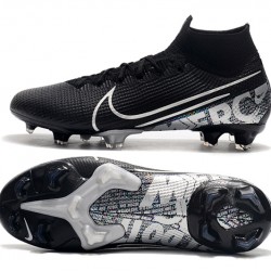 Nike Mercurial Superfly 7 Elite SE FG Black Silver Soccer Cleats