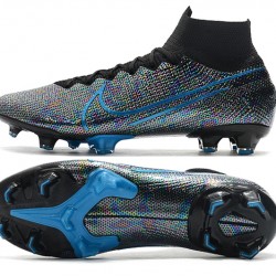 Nike Mercurial Superfly 7 Elite SE FG Silver Black Blue Soccer Cleats