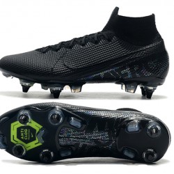 Nike Mercurial Superfly 7 Elite SG-PRO AC High Black Green Soccer Cleats