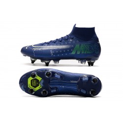 Nike Mercurial Superfly 7 Elite SG-PRO AC High Deep Blue White Black Soccer Cleats