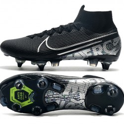 Nike Mercurial Superfly 7 Elite SG-PRO AC High Silver Black Green Soccer Cleats