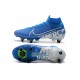 Nike Mercurial Superfly 7 Elite SG-PRO AC High White Blue Soccer Cleats