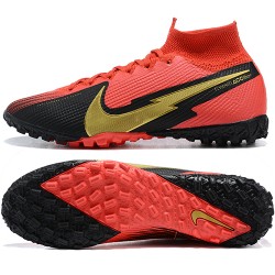 Nike Mercurial Superfly 7 Elite TF Black Gold Red Soccer Cleats