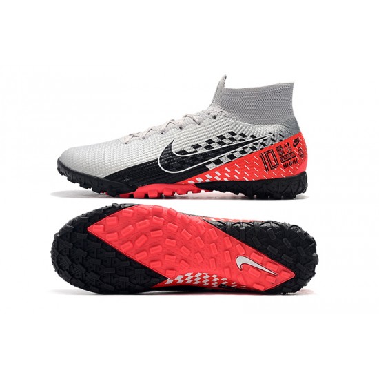 Nike Mercurial Superfly 7 Elite TF Black Red Silver Soccer Cleats