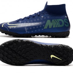 Nike Mercurial Superfly 7 Elite TF Deep Blue White Green Soccer Cleats