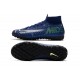 Nike Mercurial Superfly 7 Elite TF Deep Blue White Green Soccer Cleats