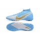 Nike Mercurial Superfly 7 Elite TF Gold Grey Ltblue Soccer Cleats