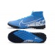 Nike Mercurial Superfly 7 Elite TF White Blue Soccer Cleats