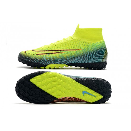 Nike Mercurial Superfly 7 Elite TF Yellow Green Black Pink Soccer Cleats