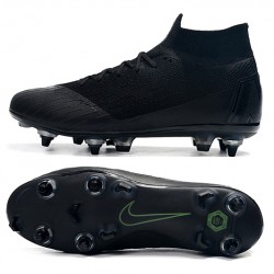 Nike Mercurial Superfly VI Elite SG AC All Black Green Soccer Cleats