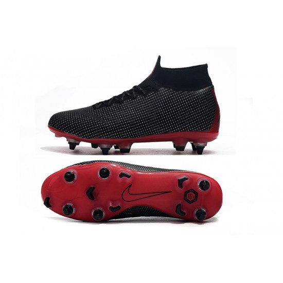 Nike Mercurial Superfly VI Elite SG High Black Win-Red Soccer Cleats