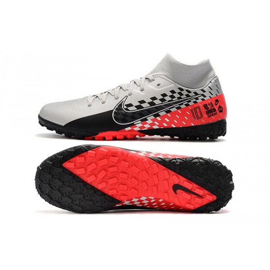 Nike Mercurial Superfly VII Academy TF Black Silver Red Soccer Cleats