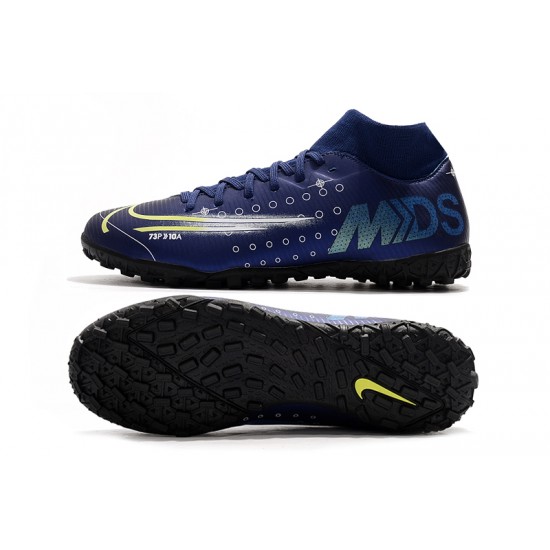 Nike Mercurial Superfly VII Academy TF Deep Blue White Green Soccer Cleats