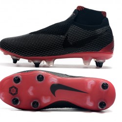 Nike Phantom Vision Elite DF SG Black Win Red Grey Soccer Cleats