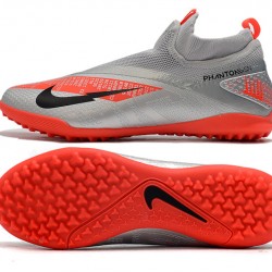 Nike React Phantom Vision 2 Pro Dynamic Fit TF Silver Orange Black Soccer Cleats