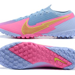 Nike Vapor 13 Elite TF Gold Pink LtBlue Soccer Cleats