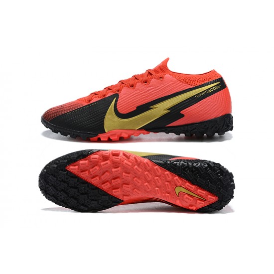 Nike Vapor 13 Elite TF Red Black Gold Soccer Cleats