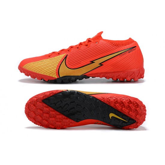 Nike Vapor 13 Elite TF Red Gold Black Soccer Cleats