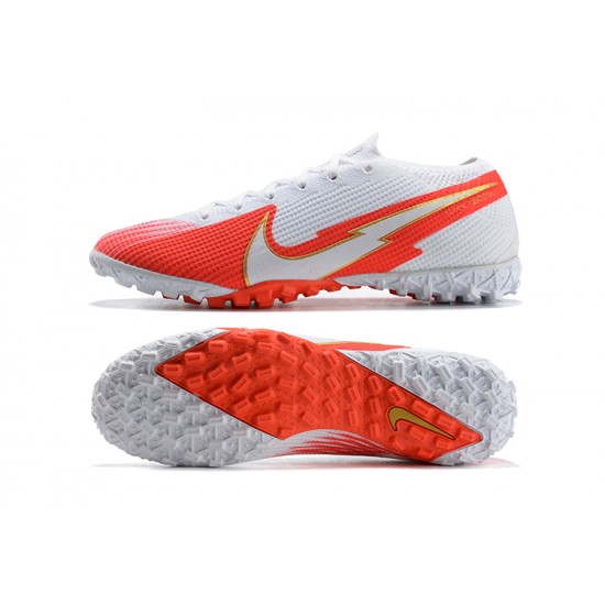 Nike Vapor 13 Elite TF White Orange Silver Soccer Cleats