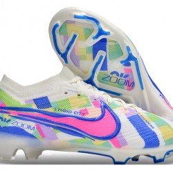 Nike Air Zoom Mercurial Vapor 15 Elite FG Low Soccer Cleats Blue Pink White For Men And Women 