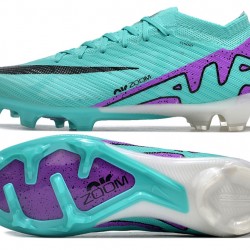 Nike Air Zoom Mercurial Vapor 15 Elite FG Low Soccer Cleats Ltblue Purple Black For Men And Women 