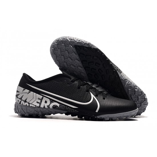 Nike Mercurial Vapor 13 Academy TF Black White Soccer Cleats