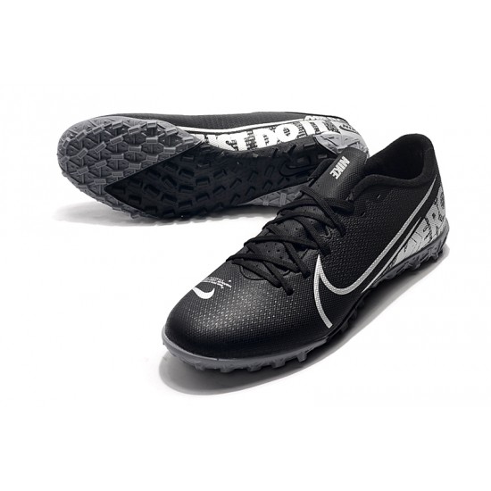 Nike Mercurial Vapor 13 Academy TF Black White Soccer Cleats