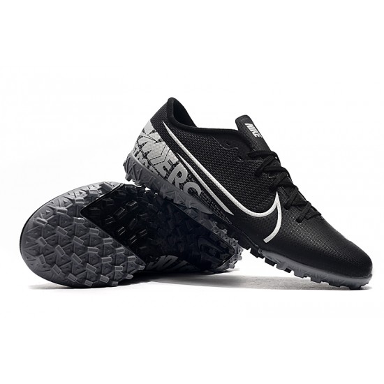 Nike Mercurial Vapor 13 Academy TF Black White Soccer Cleats