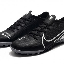 Nike Mercurial Vapor 13 Academy TF Black White Soccer Cleats