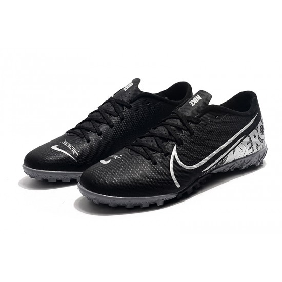 Nike Mercurial Vapor 13 Academy TF Black White Soccer Cleats